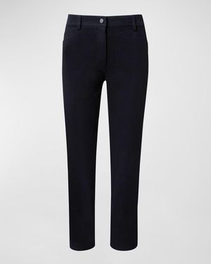 Akris Punto Maru Slim-Legs Ankle Stretch Denim Pants - Blue