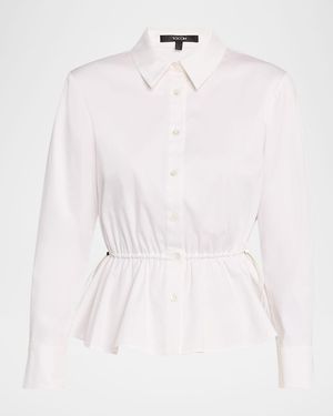 Toccin Ingrid Peplum Button-Front Shirt - White