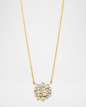 Syna 18K Diamond Cluster Necklace - Metallic