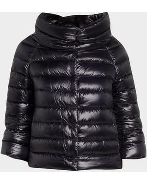 Herno Sofia Ultra-Lightweight Down Bolero Jacket - Black
