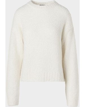 Akris Cashmere-Silk Boucle Knit Sweater - White
