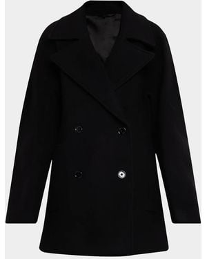 TOTEME Rounded Double-Breasted Peacoat - Black