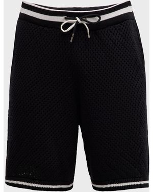 SER.O.YA Logan Cotton Crochet Drawstring Shorts - Black