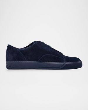 Lanvin Apos;S Dbb1 Suede Zip-Up Sneakers - Blue