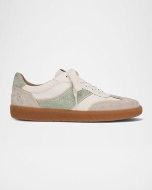 Frye Milly Mixed Leather Low-Top Sneakers - White