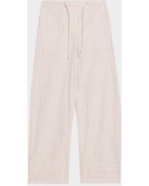 Jonathan Simkhai Gingham Drawstring Pants - White
