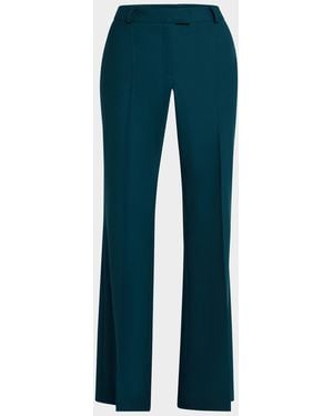 Maison Common Wool-Blend Wide-Leg Pants - Blue
