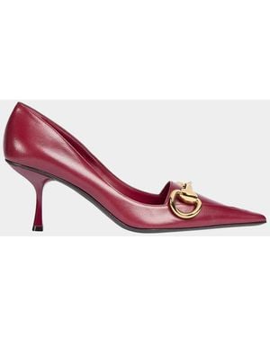 Gucci 75Mm Boulevard Leather Pumps - Pink
