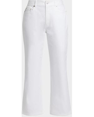 Cinq À Sept Stevie Lace Cropped Flare Jeans - White