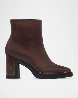 Bernardo 95Mm Nara Leather Ankle Boots - Brown