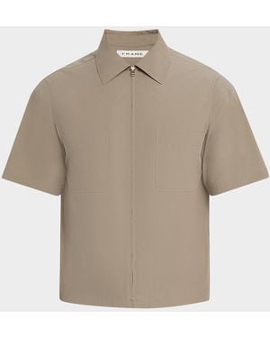 FRAME Apos;S Light Poplin Zip Shirt - Natural
