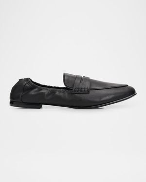 Jonathan Simkhai Danna Leather Scrunched Loafers - Black
