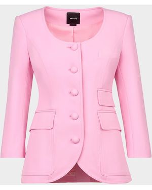 Smythe Single-Breasted Portrait Neck Blazer - Pink