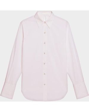 Helmut Lang Tie-Back Button-Front Cotton Shirt - Pink