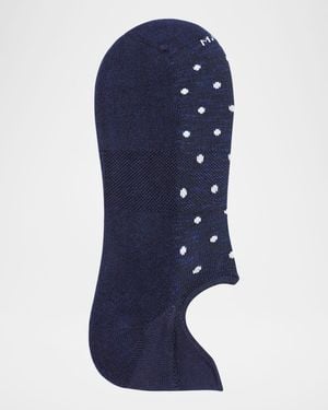 Marcoliani Apos;S Invisible Sneaker Polka Dot Pima Cotton No-Show Socks - Blue