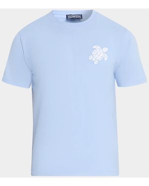 Vilebrequin Apos;S Turtle Embroidered Cotton T-Shirt - Blue