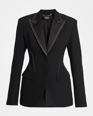 Versace Studded Single-Breasted Jacket - Black