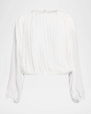 Jonathan Simkhai Frida Pleated Blouse - White