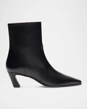 Stuart Weitzman 50Mm Stassi Leather Booties - Black