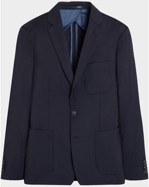 Bugatchi Apos;S Solid Wool Two-Button Blazer - Blue