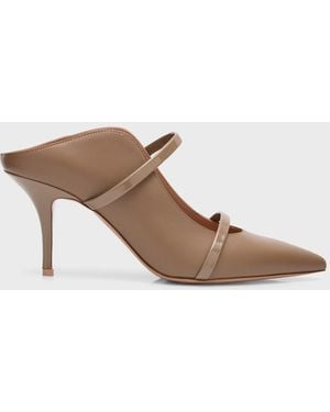 Malone Souliers Maureen Leather Dual-Band Mule Pumps - Brown