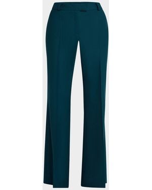 Maison Common Wool-Blend Wide-Leg Pants - Blue