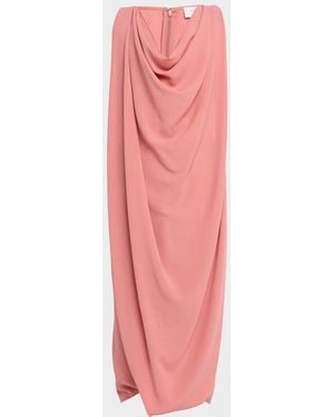 Michael Kors Sleeveless Fluid Wool Cowl Midi Dress - Pink