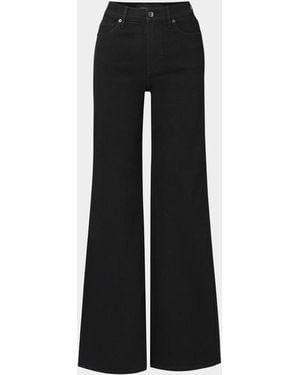Veronica Beard Taylor Stretch Denim Wide-Leg Jeans - Black