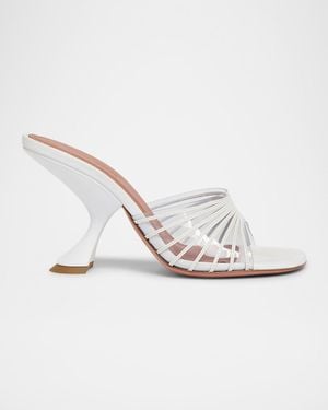 AMINA MUADDI Mookie Multi-Strap Clear Mule Sandals - White