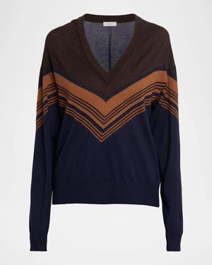 A.L.C. Nicole Chevron Wool Sweater - Blue