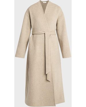 Co. Double Wool-Cashmere Long Wrap At - Natural