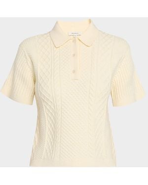 JW Anderson Fisherman Short-Sleeve Crop Polo Sweater - Natural