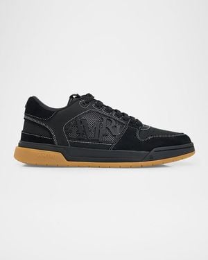 Amiri Logo Leather Low-Top Sneakers - Black