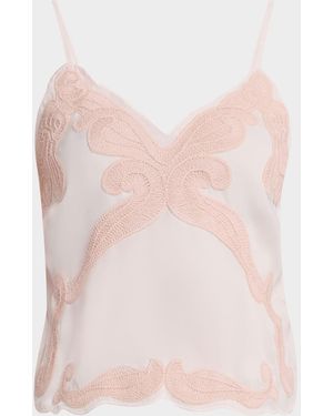 Rag & Bone Ann Embroidered Tank Top - Pink