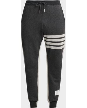Thom Browne Apos;S Engineered 4-Bar Colorblocked Loopback Cotton Sweatpants - Black