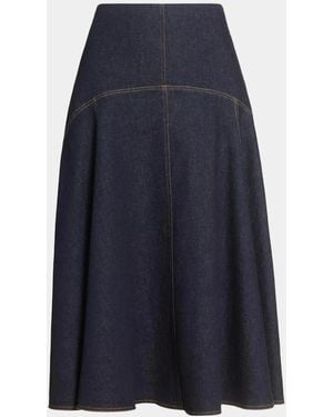 Jacquemus La Jupe Triangle De-Nîmes Denim Midi-Skirt - Blue