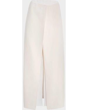 KHAITE Tal Layered Slit Maxi Skirt - White