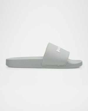 Palm Angels Apos;S Classic Logo Slide Sandals - White