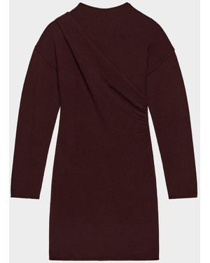 Helmut Lang Slouchy Wool-Blend Mini Sweater Dress - Purple