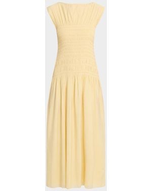 Rag & Bone Skye Smocked Drop-Waist Dress - Metallic
