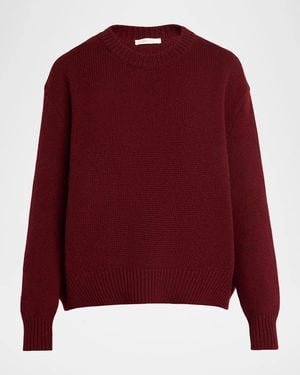 The Row Parth Cashmere Oversized Crewneck Sweater - Red