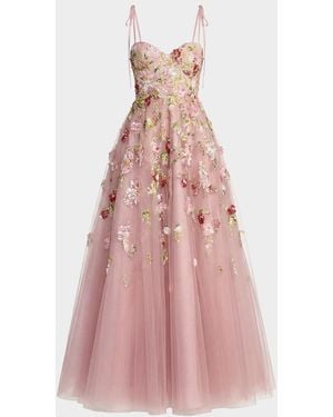 Mac Duggal Sequined Floral Gown - Pink