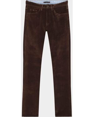 Robert Graham Celestial Velvety Slim Five-Pocket Pants - Brown