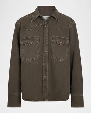 Twp Yellowstone Cotton Denim Shirt - Green
