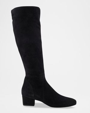 Aquatalia Serafina Suede Knee-High Boots - Black