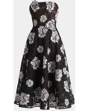 HELSI Cassandra Strapless Floral Lace Midi Dress - White
