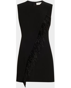 A.L.C. Beck Feather-Trim Mini Dress - Black