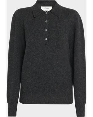 Rohe Wool-Blend Polo Sweater - Black