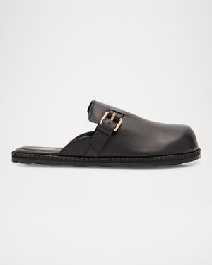 Moschino Apos;S Sabot Leather Mules - Black