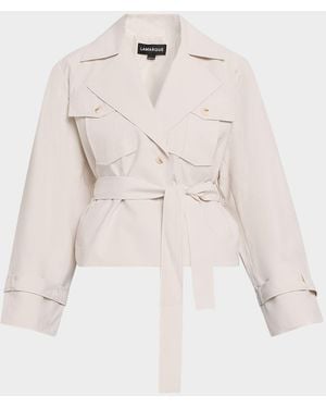 Lamarque Quinn Cropped Trench Jacket - Natural
